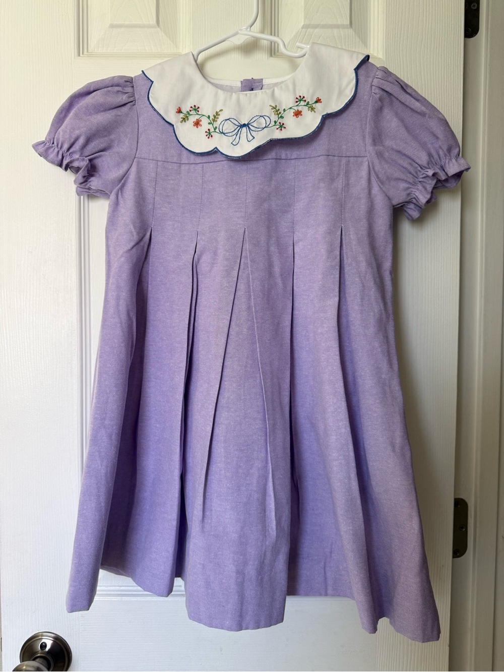 The Proper Peony Lavender Embroidered Collar Girls' Formal Dress